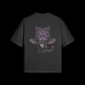 Back demon cat black background