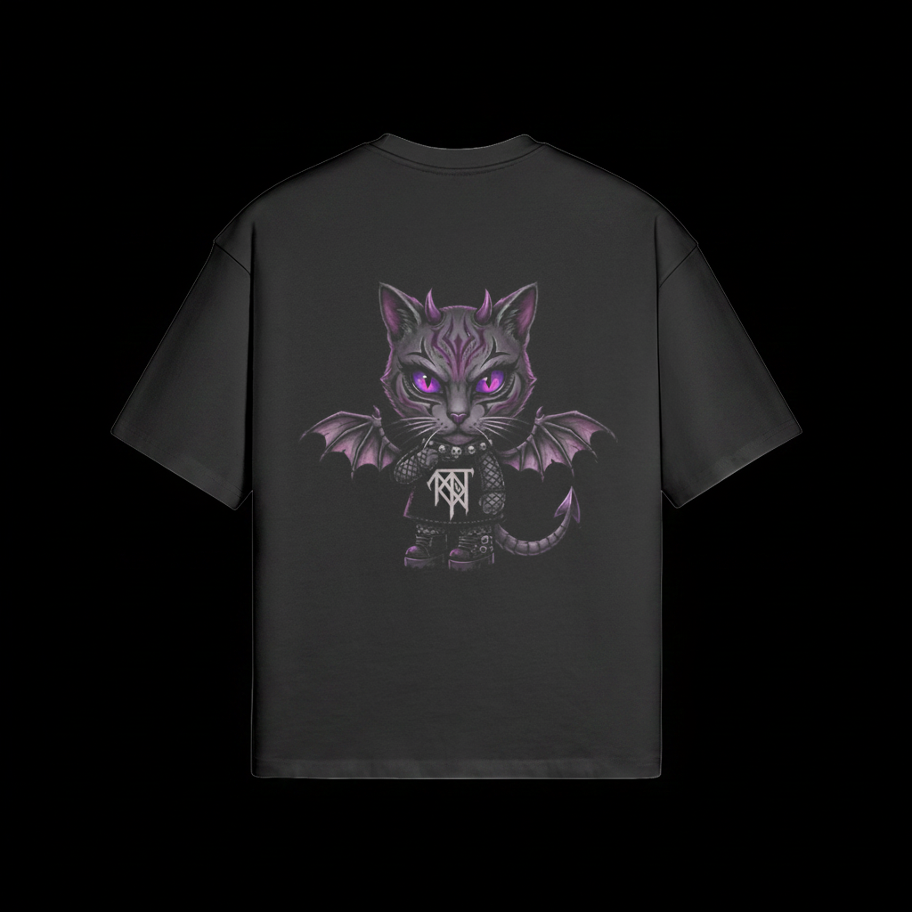 Back demon cat black background