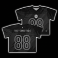Black Jersey Black Background Silver Outline