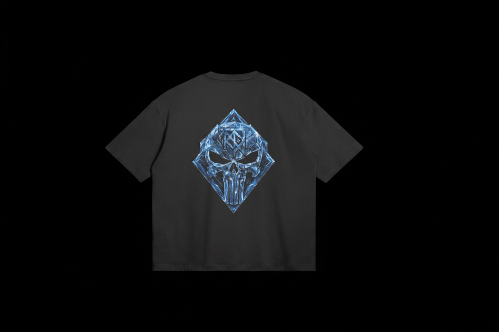 Blue Punisher Tee Back 2 on black