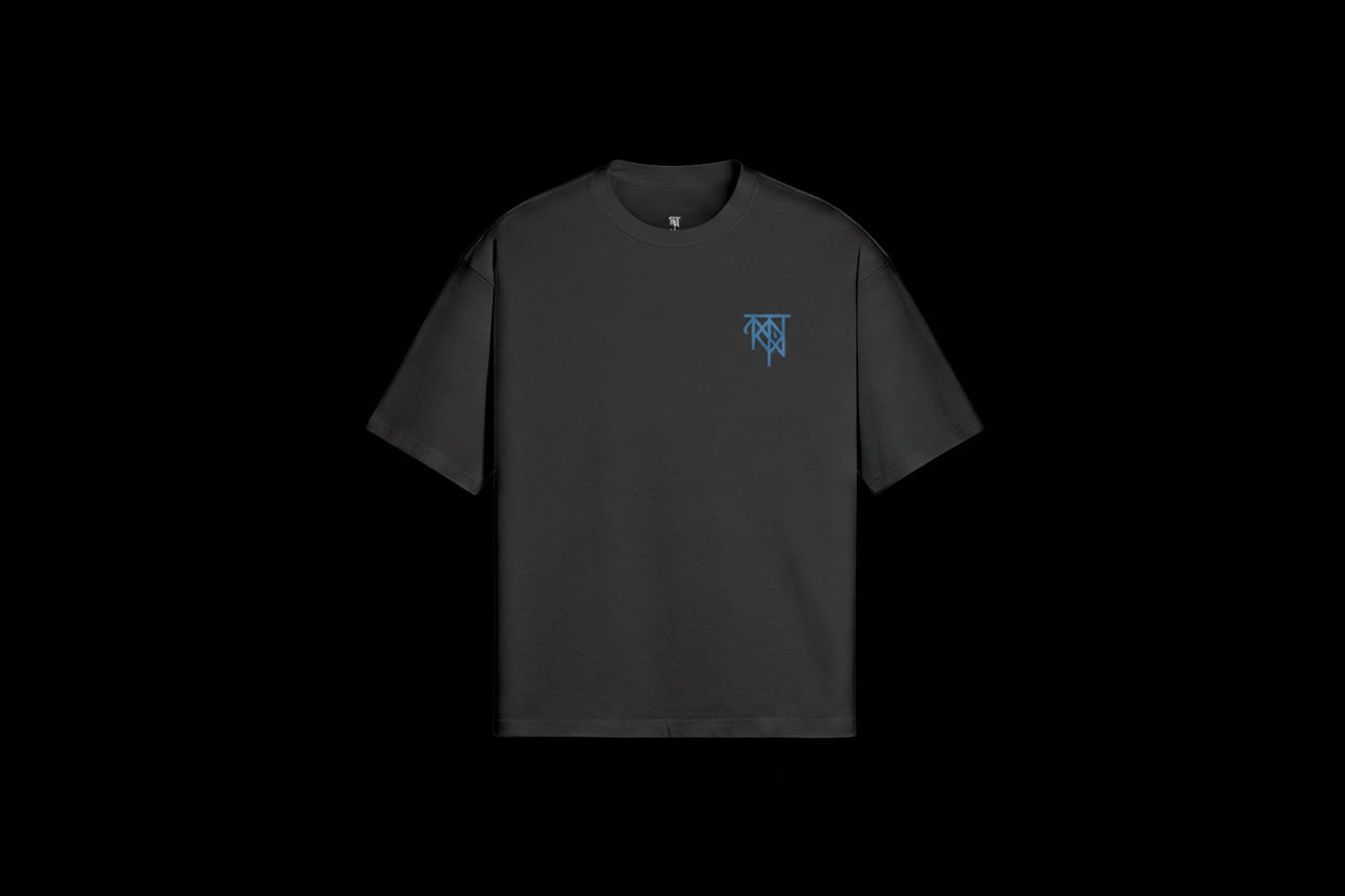 Blue Punisher Tee Front on black