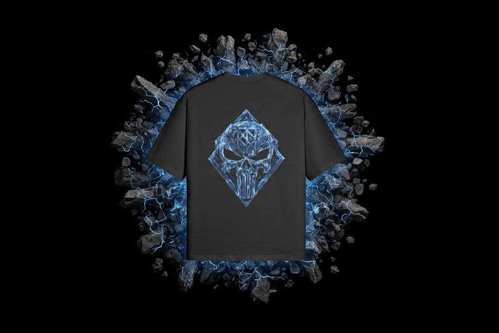 Blue Punisher Tee tight detailed fragment outline