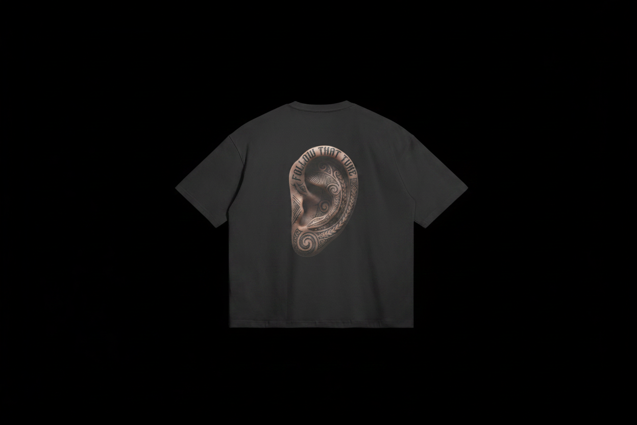 Follow That Tune Tee Back 2 on black