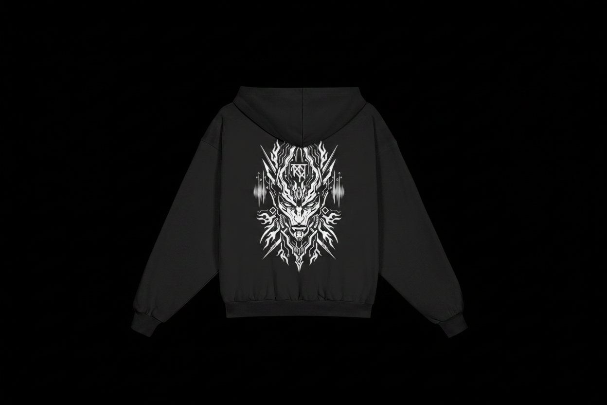 Hoodie on black background