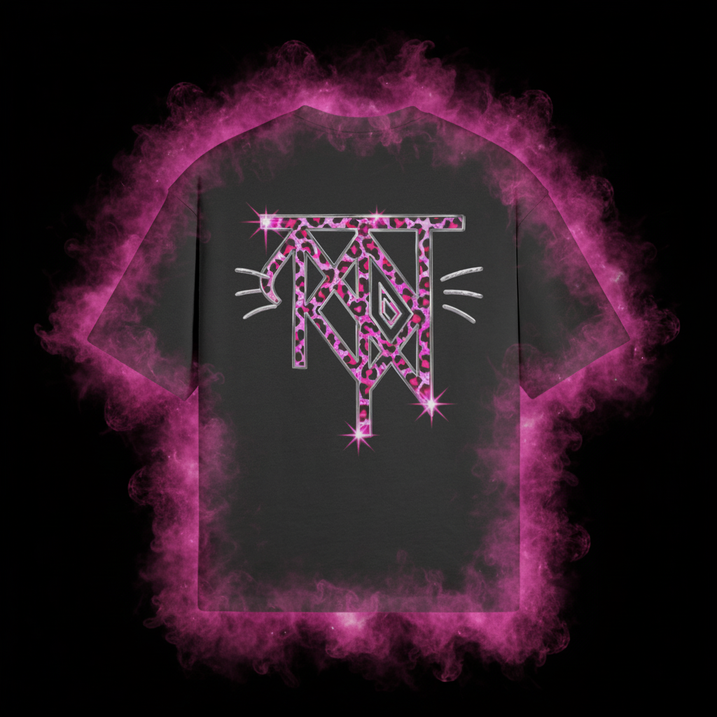 Leopard Kitty Tee - Smokey Colour Aura