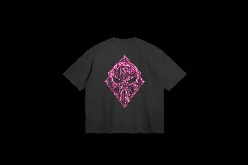 Pink Punisher Tee Back 2 on black