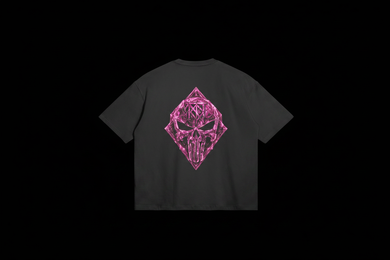 Pink Punisher Tee Back 2 on black