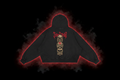 Three Wise Skulls Hoodie red glow outline