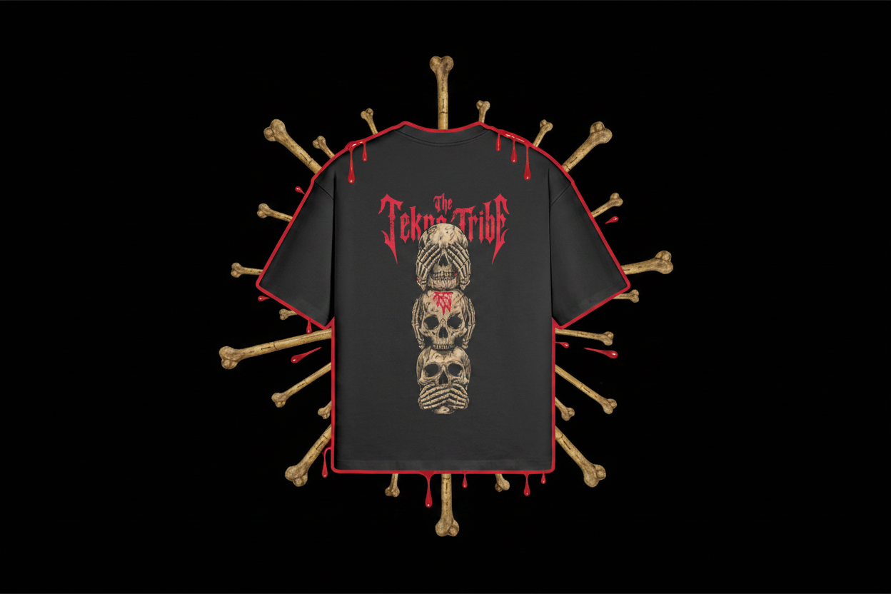 Three Wise Skulls Tee bones and small wax drops